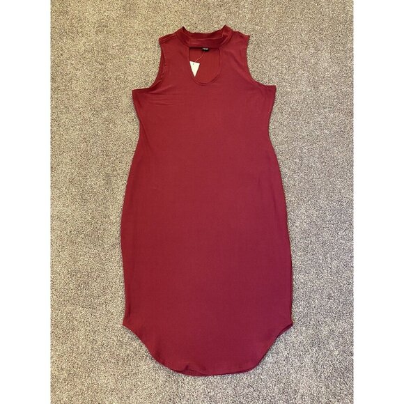 Rue 21 Women's Dress Size M Burgundy Sleeveless Pullover Stretch Knee Length NWT - Picture 3 of 12
